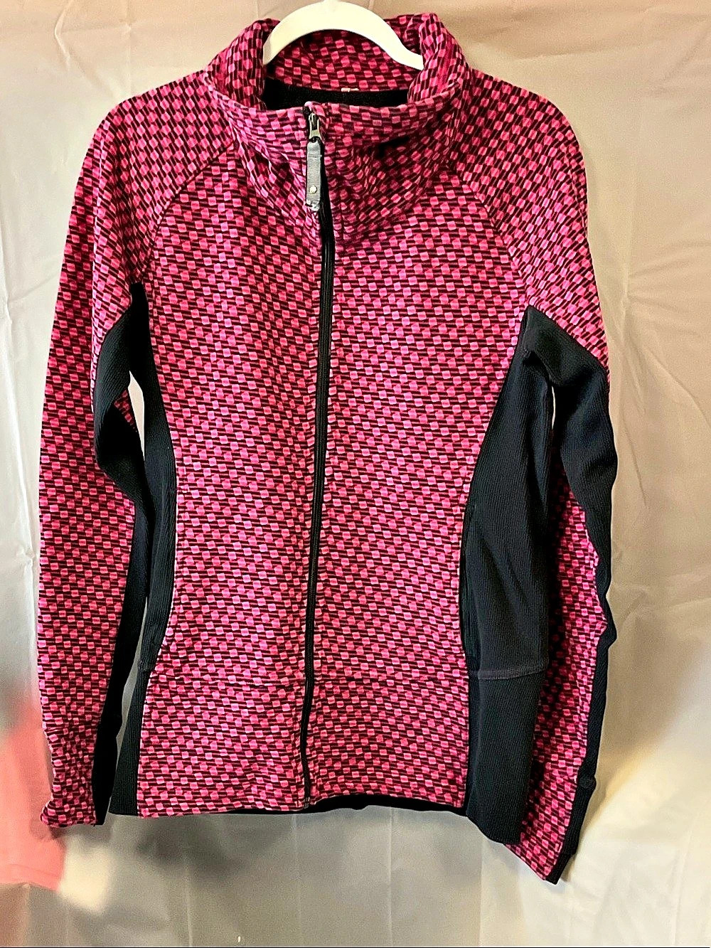 lululemon Radiant Jacket II Geometric Athletic Jacket Pink & Black Size 8